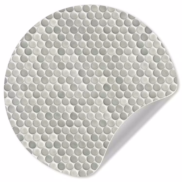 Penny - Mozaïek - Lichtgrijs Wandcirkel behangsticker klein 186 -3d