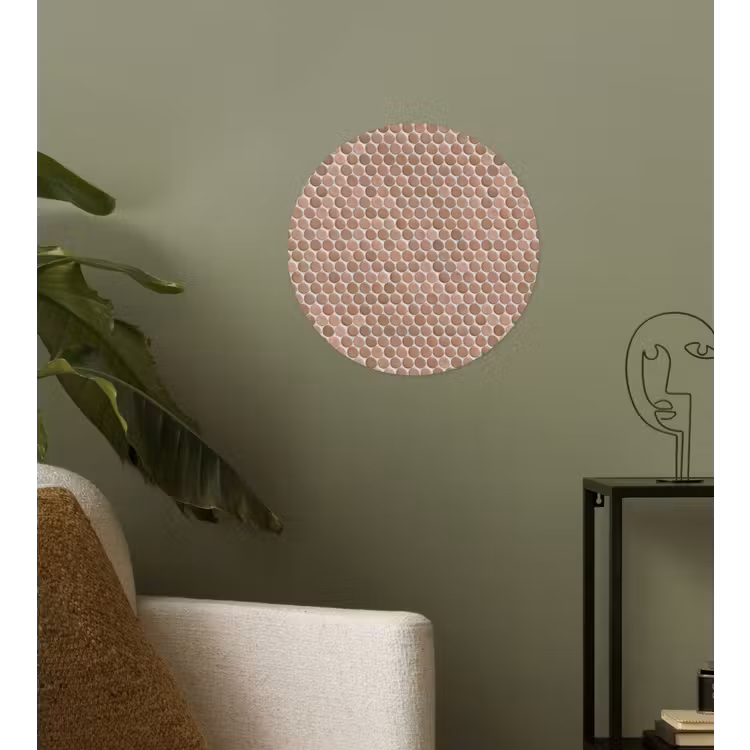 Penny - Mozaïek - Oudroze - Terracotta Wandcirkel behangsticker klein 186 -sfeer2