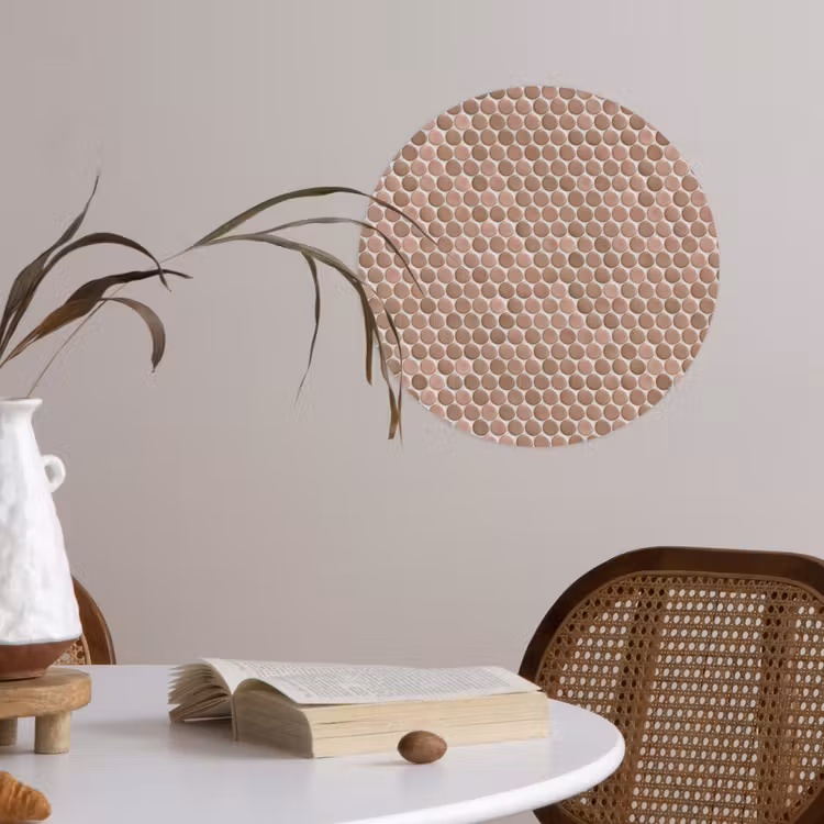 Penny - Mozaïek - Oudroze - Terracotta Wandcirkel behangsticker klein 186 -sfeer3