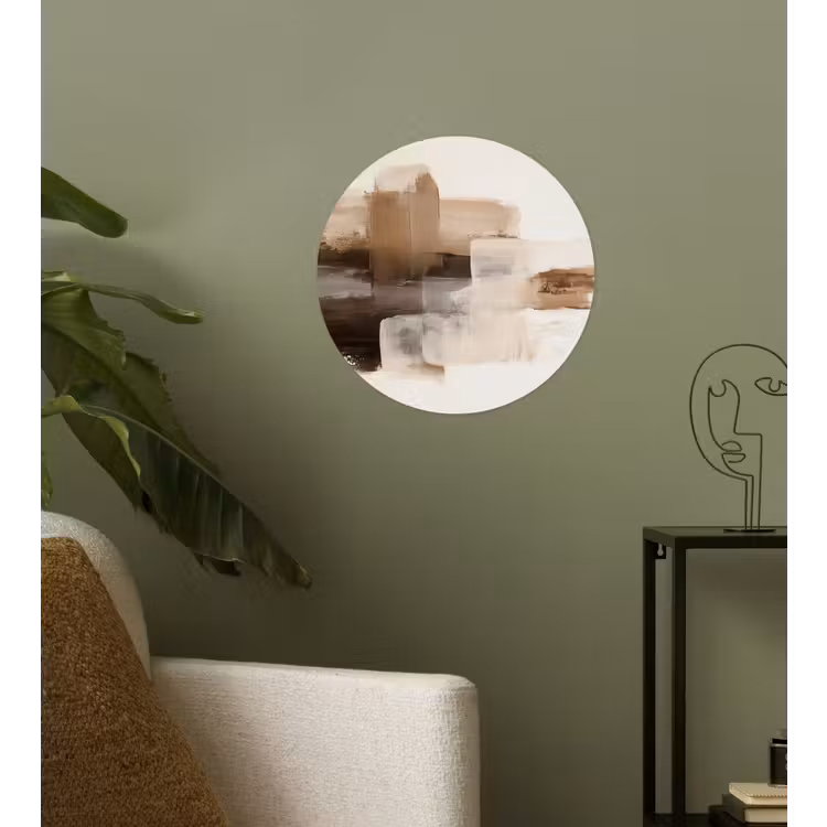 Penseelstreken - Abstract landschap - Rust Wandcirkel behangsticker klein -sfeer2