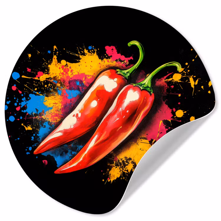 Peper - Graffiti - Verf - Abstract - Modern - Kleurrijk Wandcirkel behangsticker klein -3d