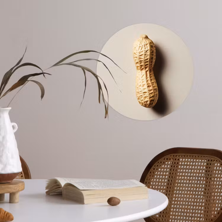 Pinda - Ruw - Beige Wandcirkel behangsticker klein -sfeer3