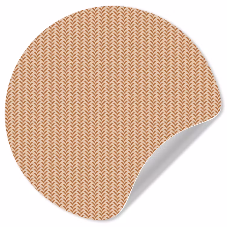Plaid - Patroon - Bladvorm - Bruin Wandcirkel behangsticker klein 186 -3d