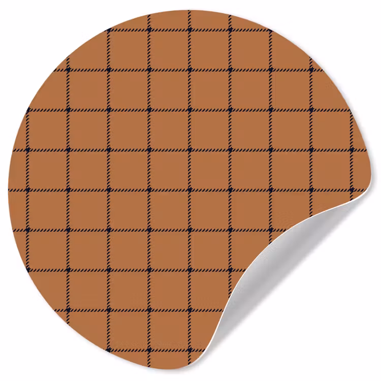 Plaid - Patroon - Vierkant - Bruin Wandcirkel behangsticker klein 186 -3d