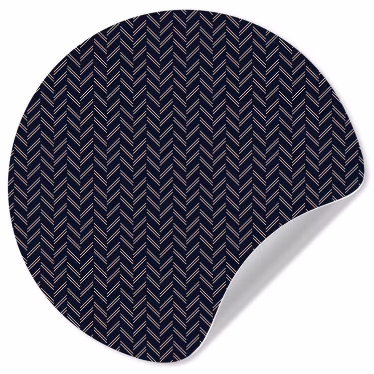 Plaid - Patroon - Visgraad - Blauw Wandcirkel behangsticker klein 186 -3d