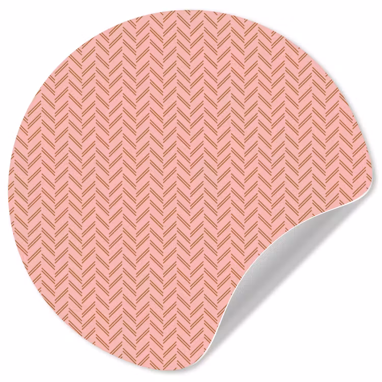 Plaid - Patroon - Visgraad - Roze Wandcirkel behangsticker klein 186 -3d