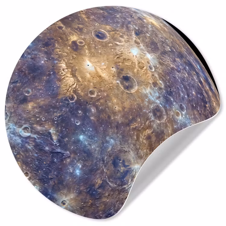 Behangcirkel - Planeet - Kraters - Ruimte - Planeet - Kraters - Ruimte Wandcirkel behangsticker klein