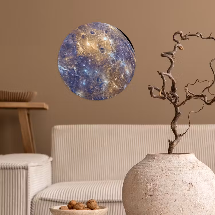 Behangcirkel - Planeet - Kraters - Ruimte - Planeet - Kraters - Ruimte Wandcirkel behangsticker klein