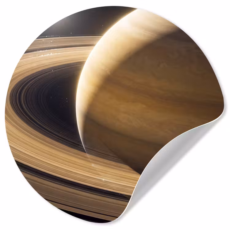 Behangcirkel - Planeet - Ringen - Ruimte - Planeet - Ringen - Ruimte Wandcirkel behangsticker klein