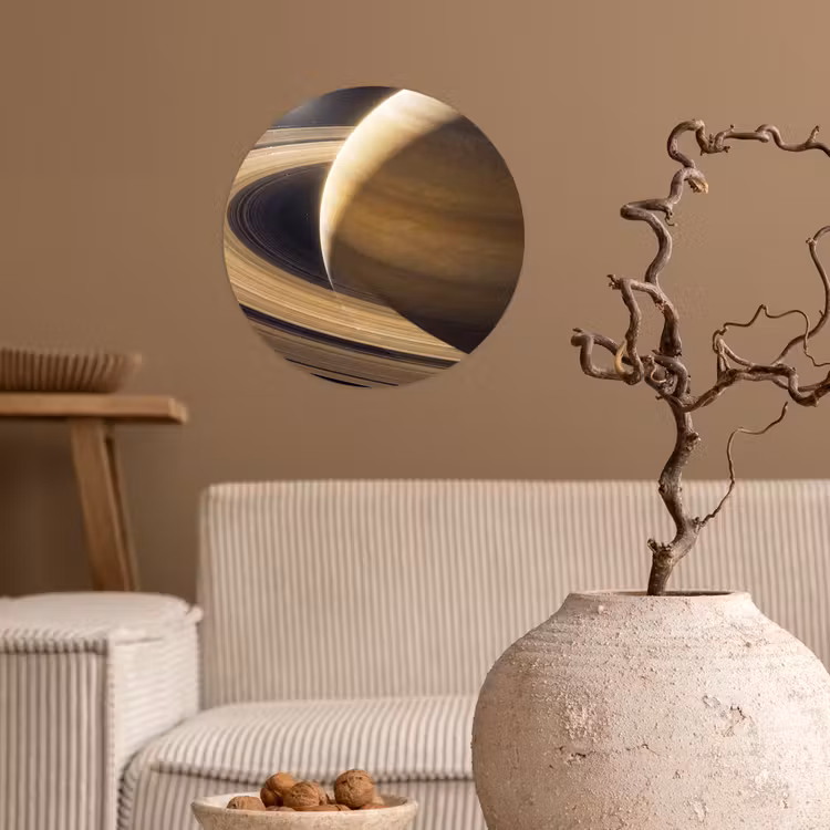 Behangcirkel - Planeet - Ringen - Ruimte - Planeet - Ringen - Ruimte Wandcirkel behangsticker klein