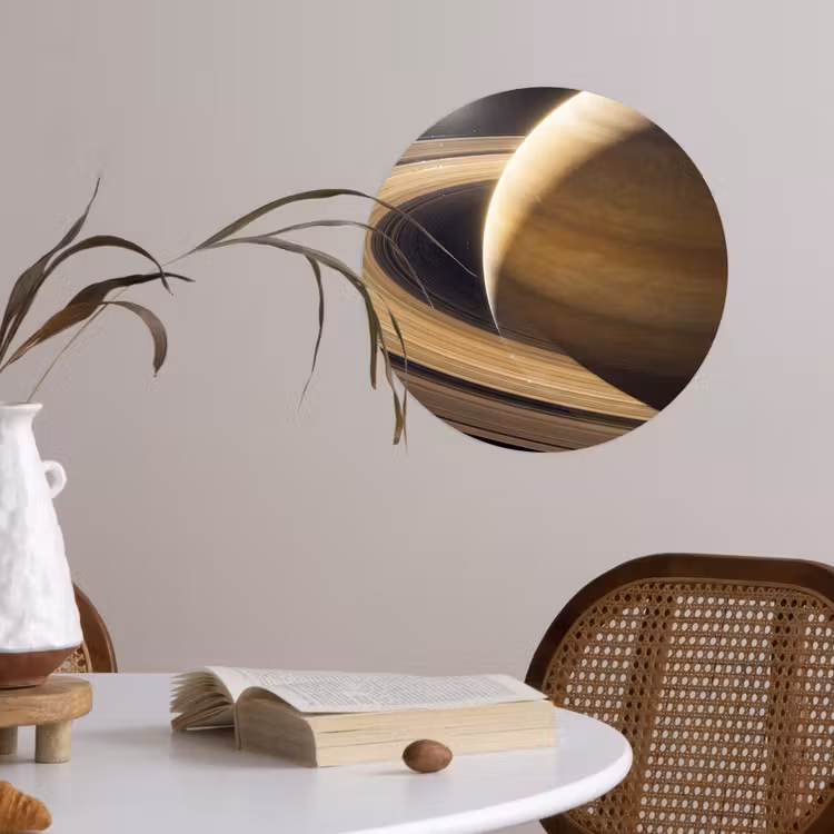 Behangcirkel - Planeet - Ringen - Ruimte - Planeet - Ringen - Ruimte Wandcirkel behangsticker klein
