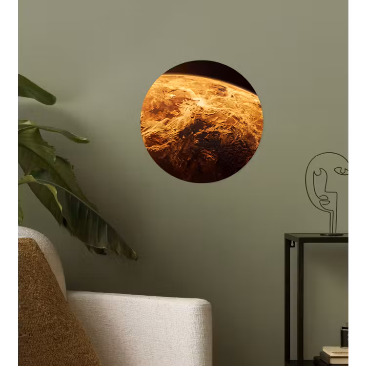 Behangcirkel - Planeet - Ruimte - Oranje - Planeet - Ruimte - Oranje Wandcirkel behangsticker klein