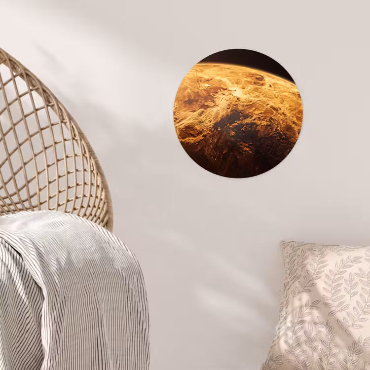 Behangcirkel - Planeet - Ruimte - Oranje - Planeet - Ruimte - Oranje Wandcirkel behangsticker klein