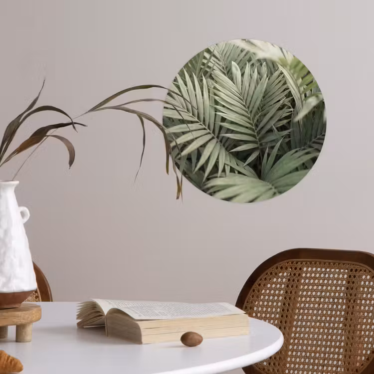 Plant - Palmbladeren - Natuur - Groen Wandcirkel behangsticker klein -sfeer3