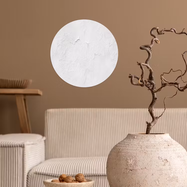 Pleisterlaag - Verf - Wit - Beschadigd Wandcirkel behangsticker klein 186 -sfeer1