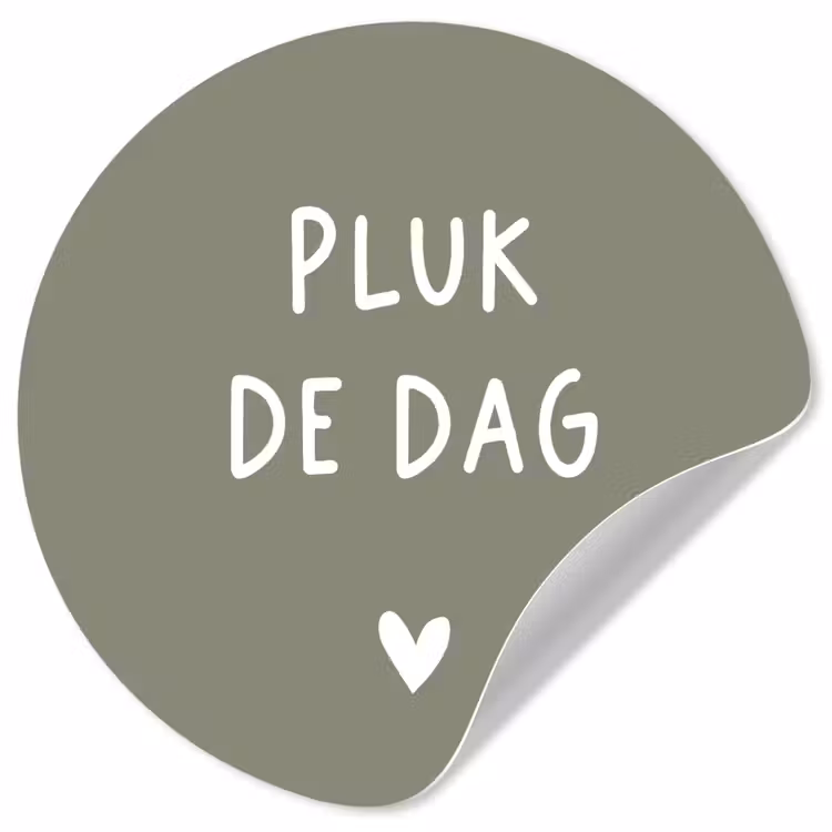 plukdedag-groen Wandcirkel behangsticker klein -3d