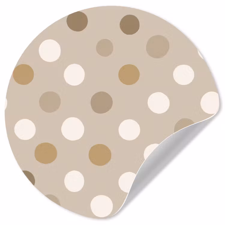 Polka - Dots - Beige Wandcirkel behangsticker klein 186 -3d