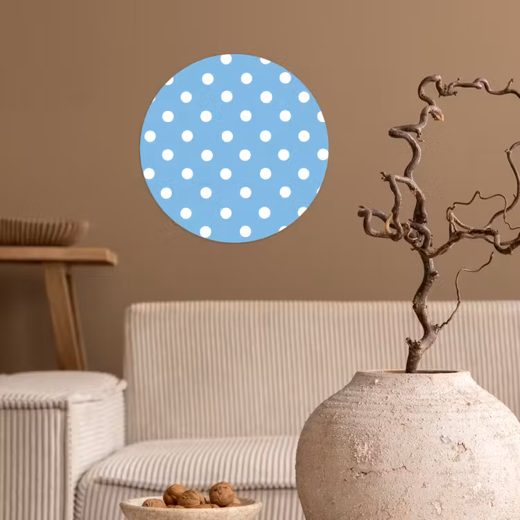 Polka - Dots - Blauw Wandcirkel behangsticker klein 186 -sfeer1