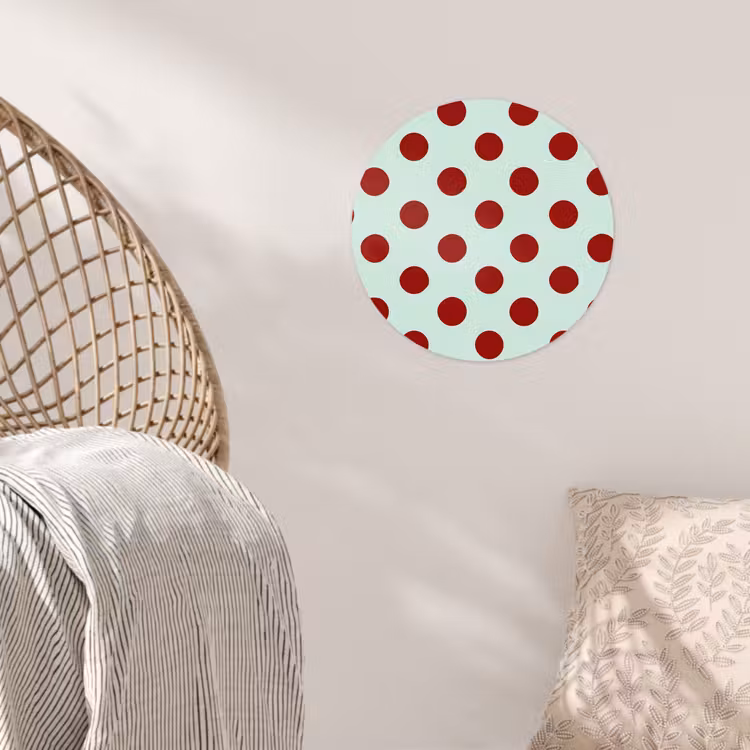 Polka - Dots - Rood Wandcirkel behangsticker klein 186 -sfeer4