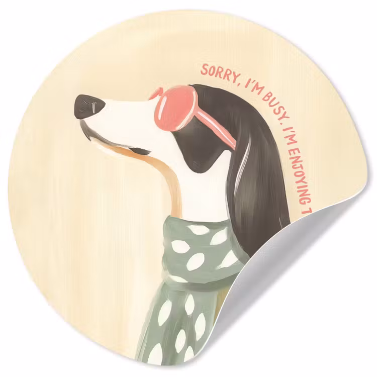 Quote - Hond - Zonnebril Wandcirkel behangsticker klein -3d