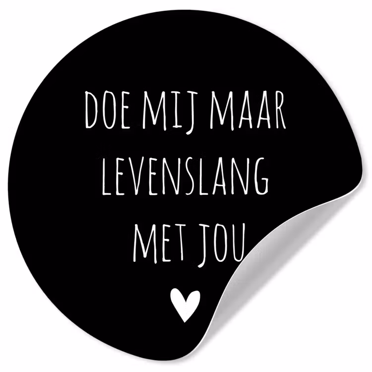 Quotes - Doe mij maar levenslang met jou - Spreuken Wandcirkel behangsticker klein -3d