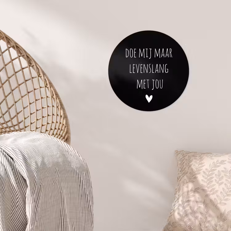 Quotes - Doe mij maar levenslang met jou - Spreuken Wandcirkel behangsticker klein -sfeer4