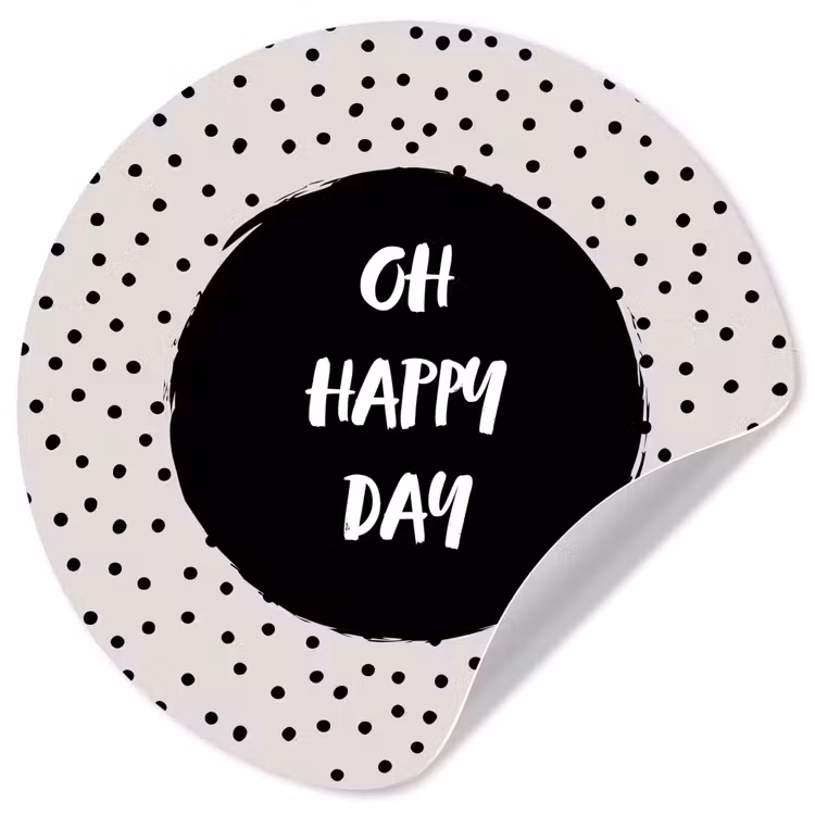 Quotes - Gelukkig - Tekst - Oh happy day Wandcirkel behangsticker klein -3d