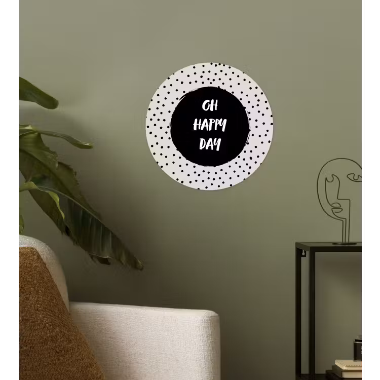 Quotes - Gelukkig - Tekst - Oh happy day Wandcirkel behangsticker klein -sfeer2