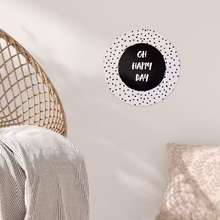 Quotes - Gelukkig - Tekst - Oh happy day Wandcirkel behangsticker klein -sfeer4