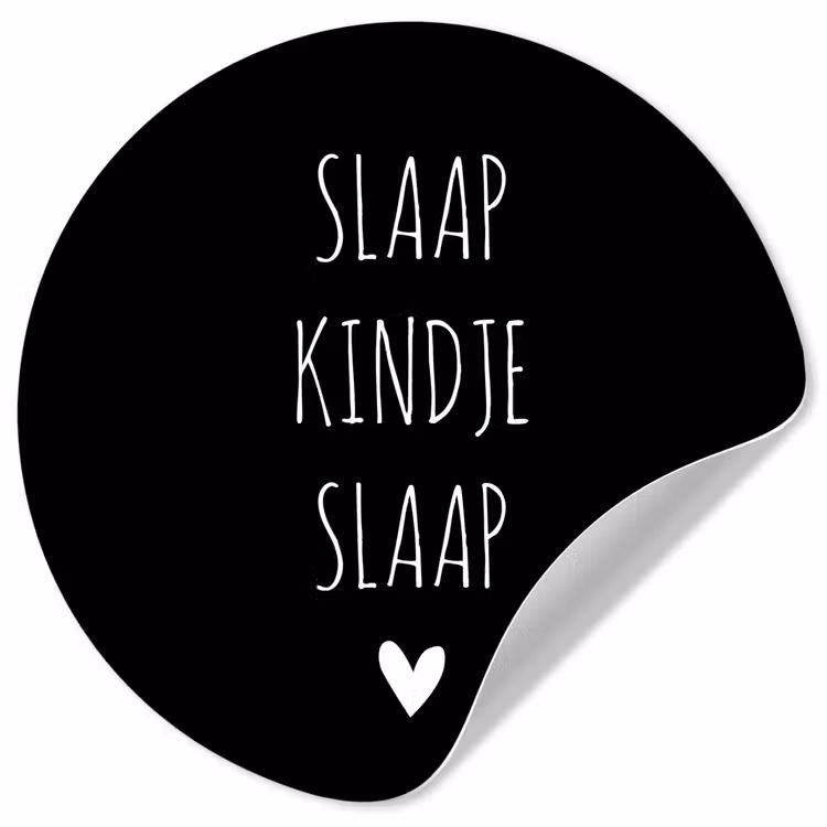 Quotes - Slaap kindje slaap - Spreuken Wandcirkel behangsticker klein -3d
