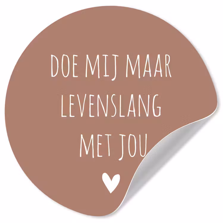 Quotes - Spreuken - Doe mij maar levenslang met jou Wandcirkel behangsticker klein -3d