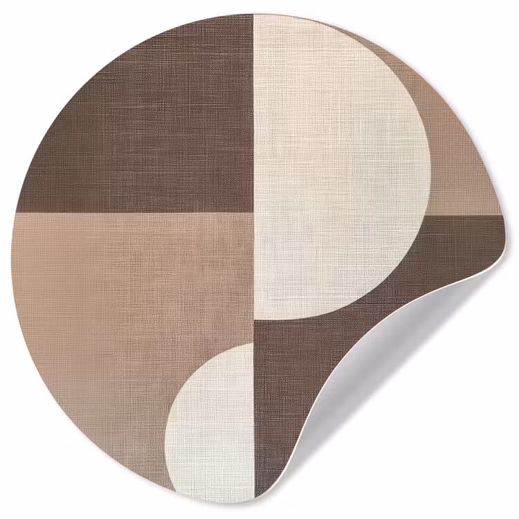 Raster - Halve cirkels - Contrast Wandcirkel behangsticker klein -3d