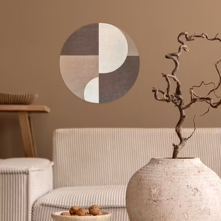 Raster - Halve cirkels - Contrast Wandcirkel behangsticker klein -sfeer1