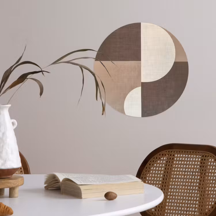 Raster - Halve cirkels - Contrast Wandcirkel behangsticker klein -sfeer3