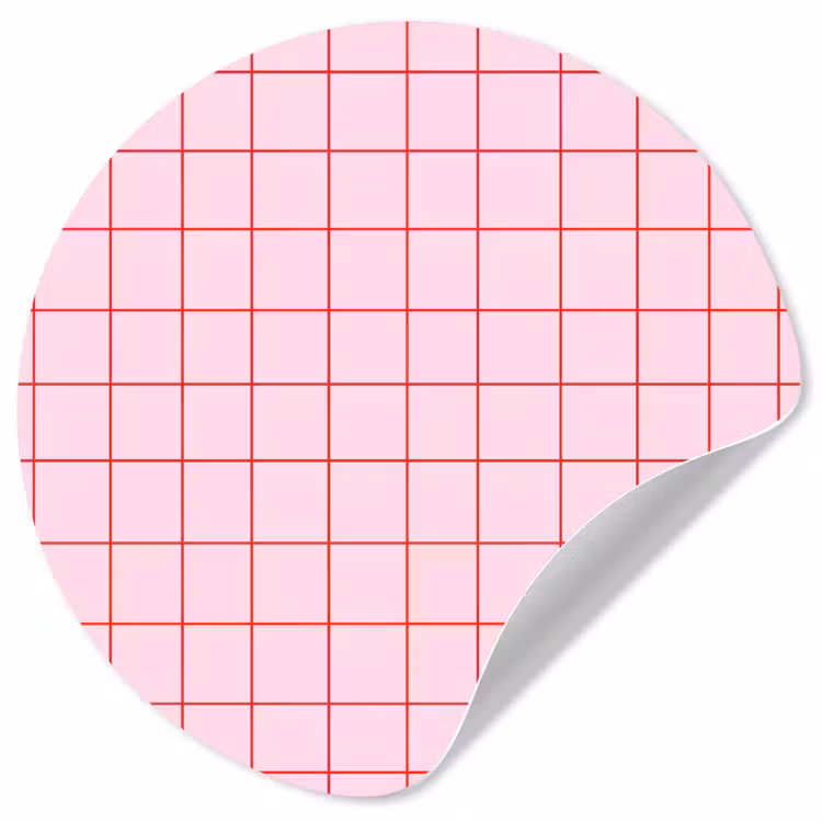 Raster - Patroon - Roze Wandcirkel behangsticker klein 186 -3d