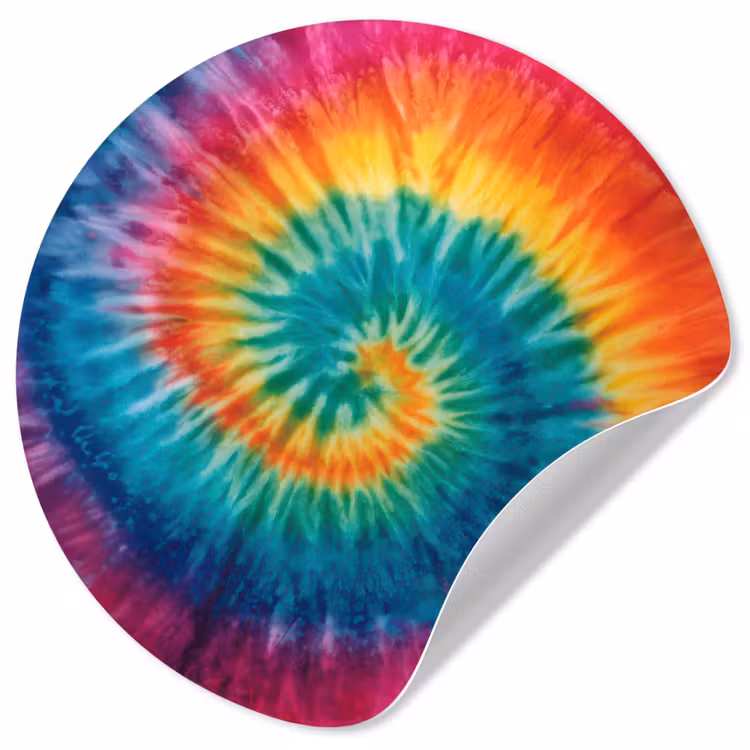 Regenboogkleuren - Tie dye - Wandcirkel behangsticker klein -3d