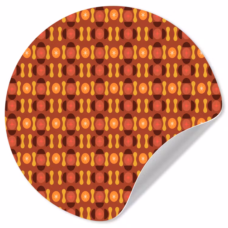 Retro - Disco - Hippie Wandcirkel behangsticker klein 186 -3d
