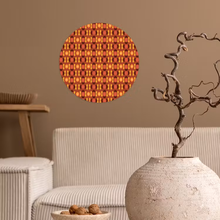 Retro - Disco - Hippie Wandcirkel behangsticker klein 186 -sfeer1