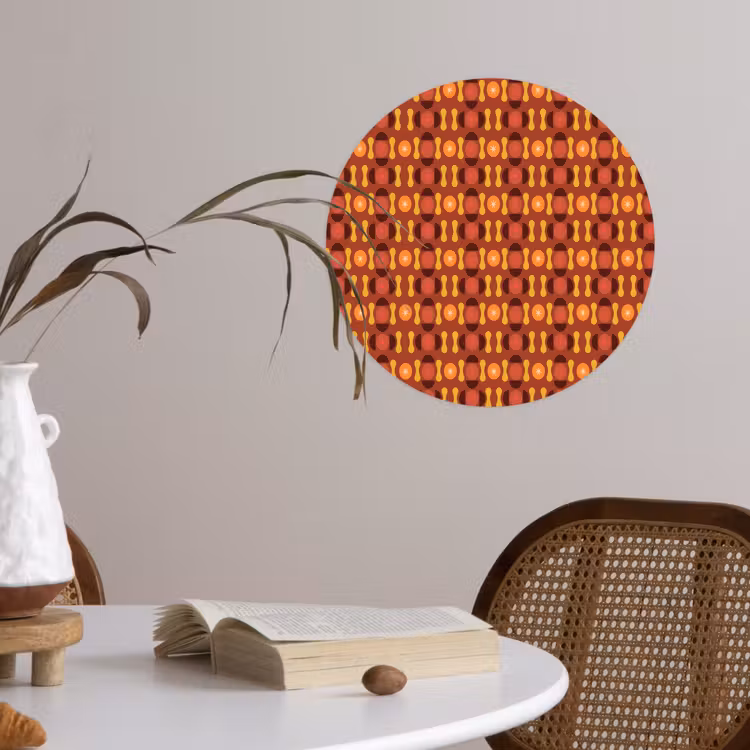 Retro - Disco - Hippie Wandcirkel behangsticker klein 186 -sfeer3