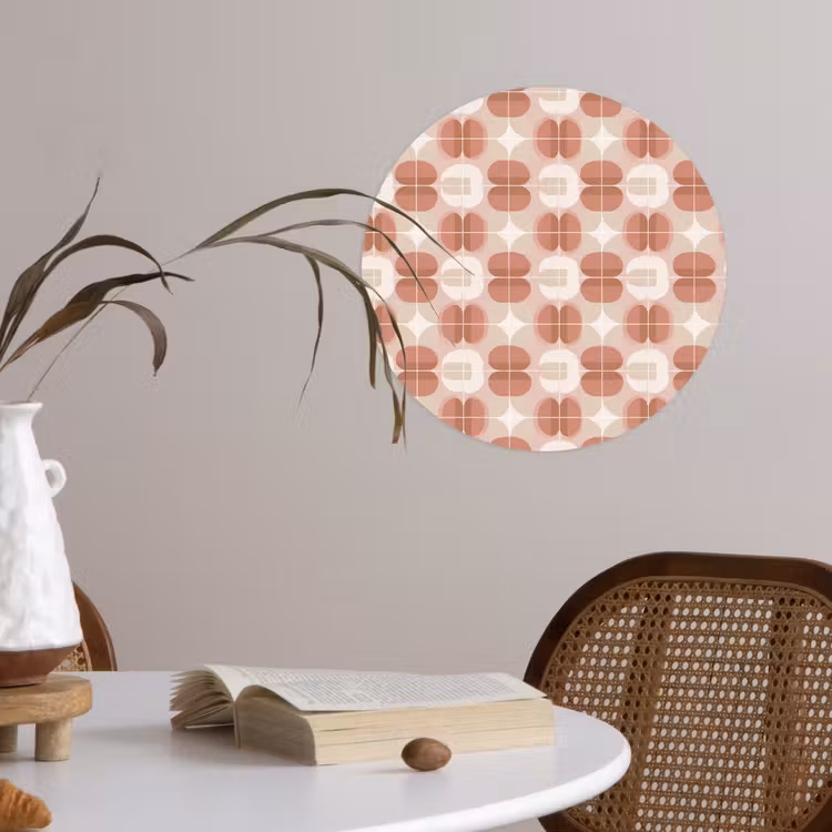 Retro - Klassiek - Roze Wandcirkel behangsticker klein 186 -sfeer3