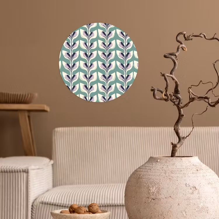 Retro - Modern - Groen Wandcirkel behangsticker klein 186 -sfeer1