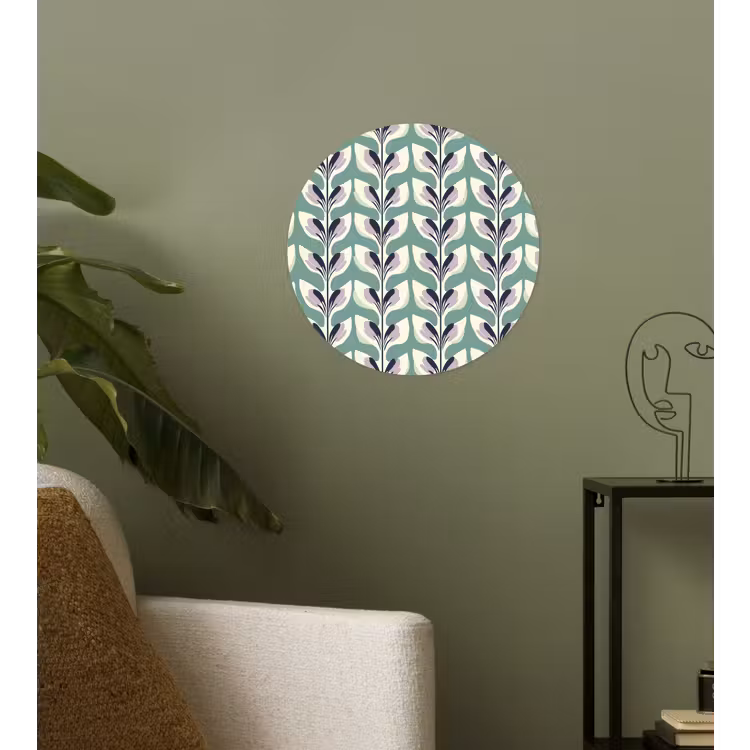Retro - Modern - Groen Wandcirkel behangsticker klein 186 -sfeer2