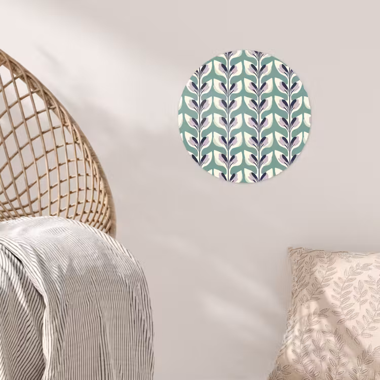 Retro - Modern - Groen Wandcirkel behangsticker klein 186 -sfeer4