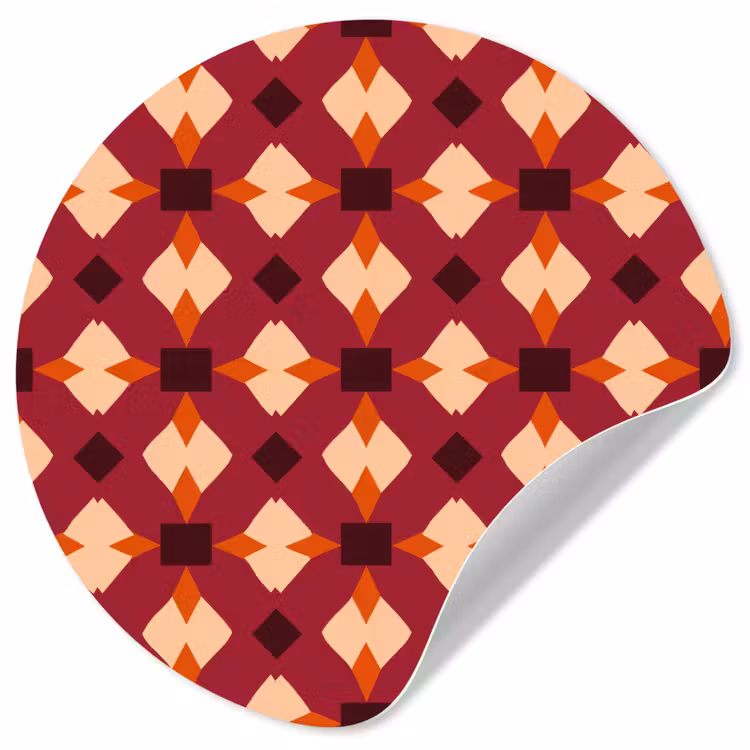 Retro - Patroon - Kleurrijk Wandcirkel behangsticker klein 186 -3d
