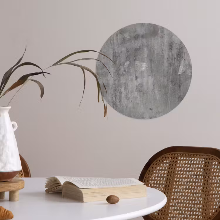Roest - Beton - Patroon Wandcirkel behangsticker klein 186 -sfeer3