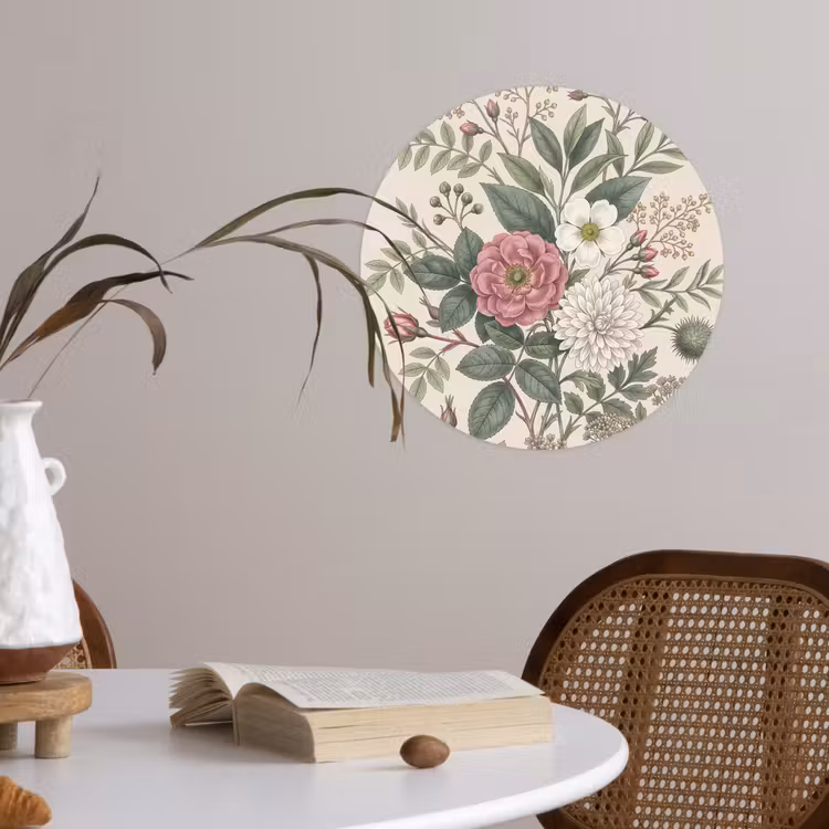 Romantisch - Design - Kleurrijk Wandcirkel behangsticker klein -sfeer3