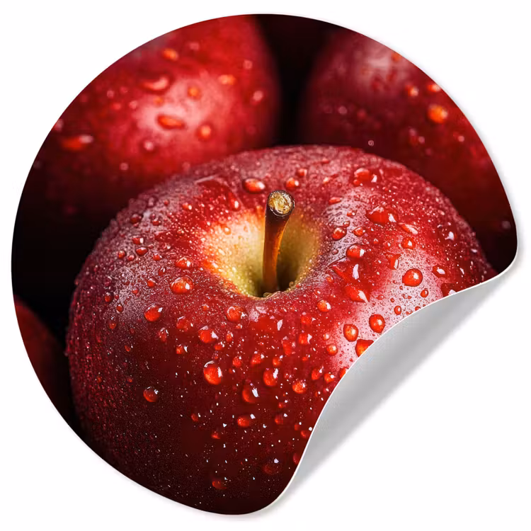 Rood - Appels - Fruit Wandcirkel behangsticker klein -3d