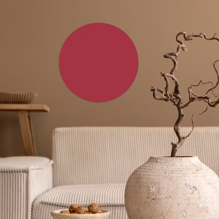 Rood - Effen kleur Wandcirkel behangsticker klein 186 -sfeer1