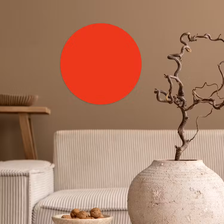 Rood - Kleur - Effen Wandcirkel behangsticker klein 186 -sfeer1