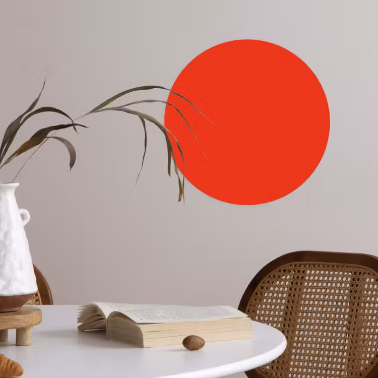 Rood - Kleur - Effen Wandcirkel behangsticker klein 186 -sfeer3